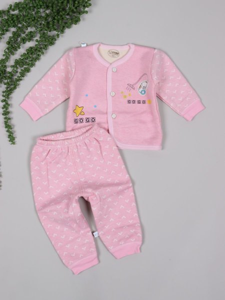 بجامة قطن بيبي مبطن فرو 3022