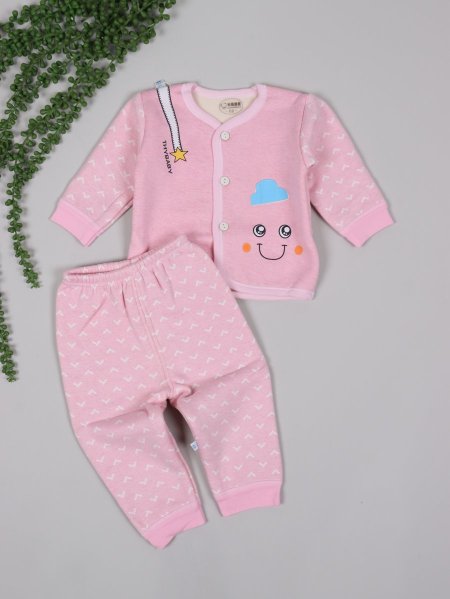 بجامة قطن بيبي مبطن فرو 3008