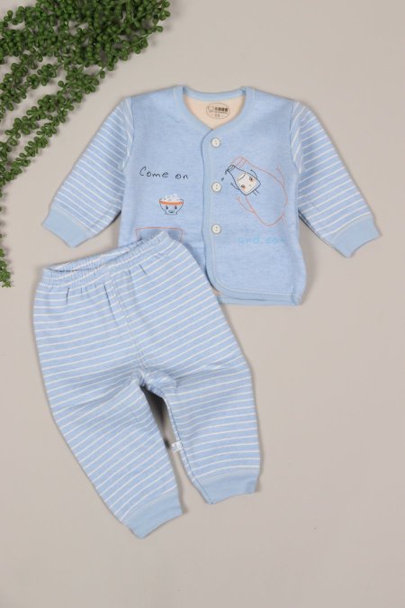 بجامة قطن بيبي مبطن فرو 3026