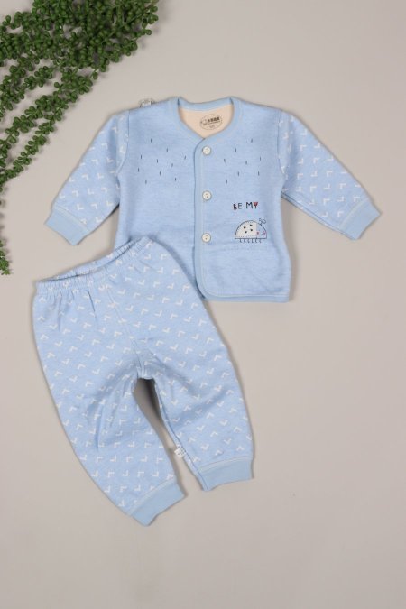 بجامة قطن بيبي مبطن فرو 3011