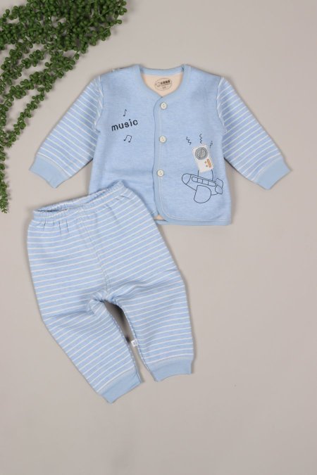 بجامة قطن بيبي مبطن فرو 3027