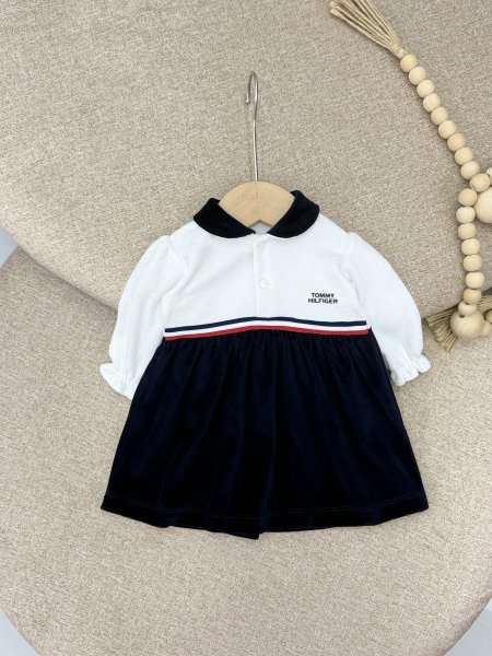 فستان بيبي مخمل tommy hilfiger