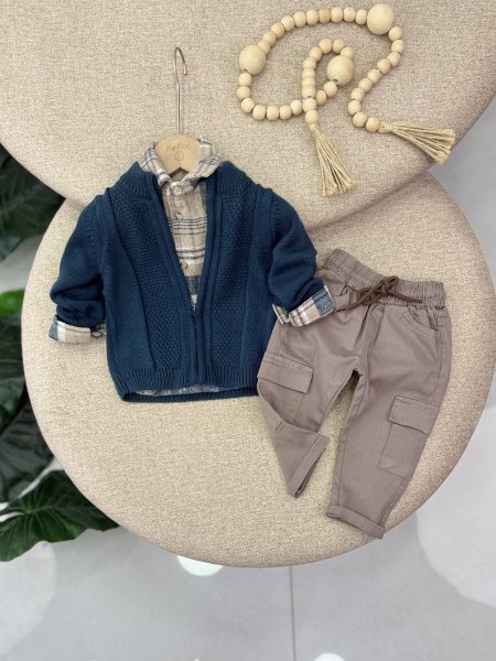 طقم صوف ولادي 3 قطع TOP KIDS