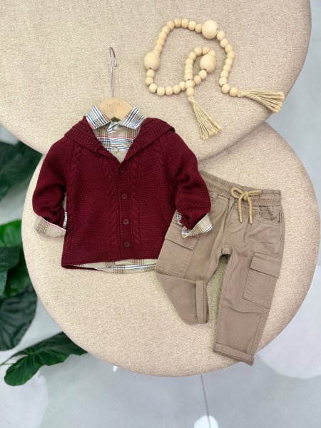 طقم صوف ولادي 3 قطع TOP KIDS